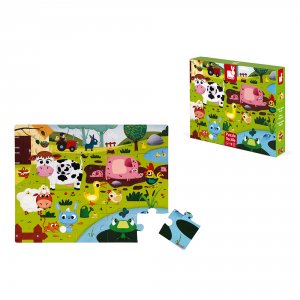 Puzzle enfant tactile les animaux de la ferme 20 pièces Janod