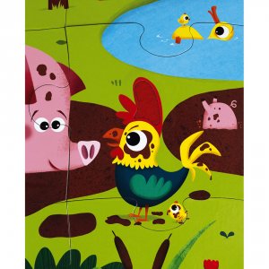 Puzzle enfant tactile les animaux de la ferme 20 pièces Janod
