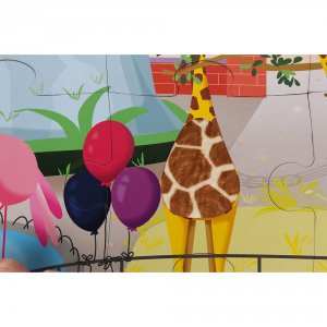 Puzzle enfant tactile journée au zoo 20 pièces Janod