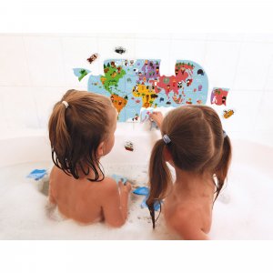 Puzzle de bain carte des explorateurs Janod