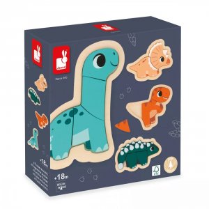 Lot de 4 puzzles évolutifs dino Janod