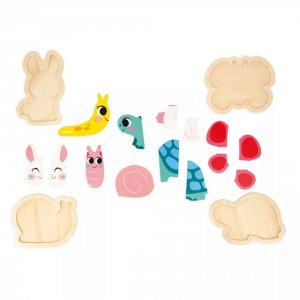 Lot de 4 puzzles évolutifs jardin Janod