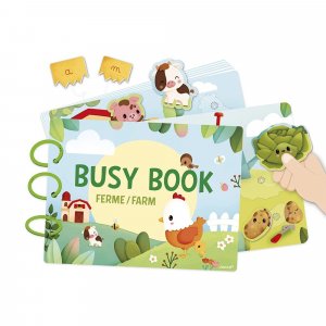 Livre d'activités pour enfant busy book ferme Janod