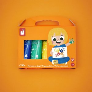 Lot de 5 tubes de peinture à doigt Janod