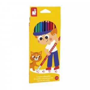 Set de 12 crayons de couleurs effaçables Janod