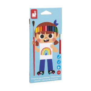 Set de 12 crayons de couleurs aquarellables Janod