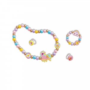 Boîte de 4 bijoux en bois à créer rainbow land Janod