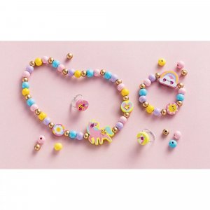 Boîte de 4 bijoux en bois à créer rainbow land Janod