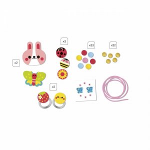 Boîte de 4 bijoux en bois à créer flower garden Janod