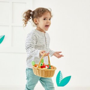 Panier de 24 fruits et légumes en bois Janod