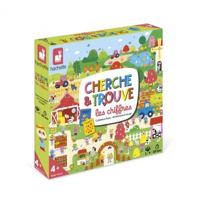 Jeu d'observation cherche et trouve les chiffres