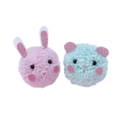 Kit créatif 2 pompons animaux à créer
