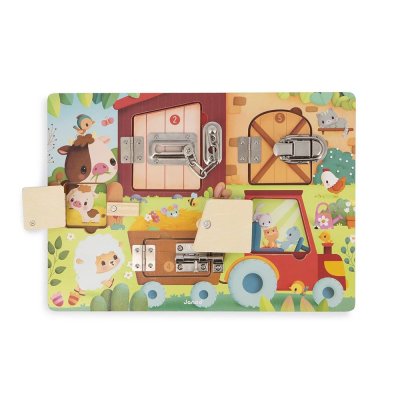 Planche à cadenas pour enfant la ferme vert