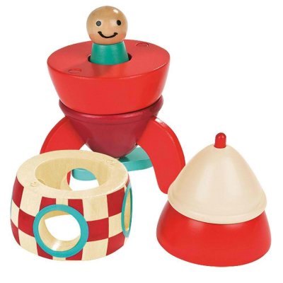 Fusée magnétique en bois