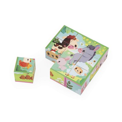 Lot de 9 cubes animaux de la ferme