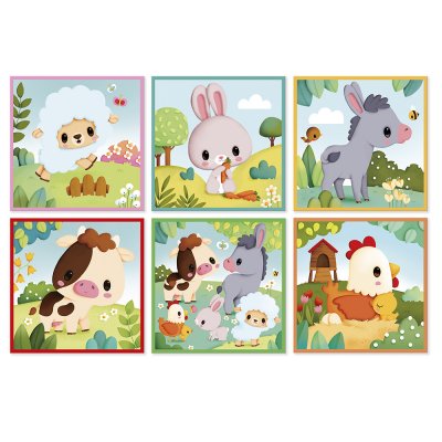 Lot de 9 cubes animaux de la ferme
