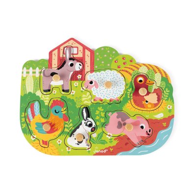 Puzzle en bois premier âge happy farm