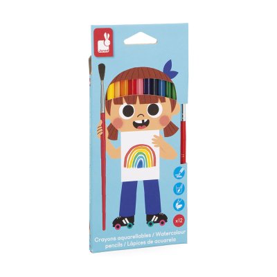 Set de 12 crayons de couleurs aquarellables