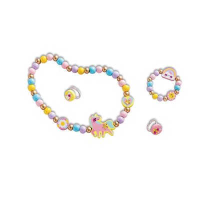 Boîte de 4 bijoux en bois à créer rainbow land