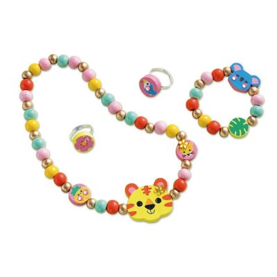 Boîte de 4 bijoux en bois à créer secret jungle