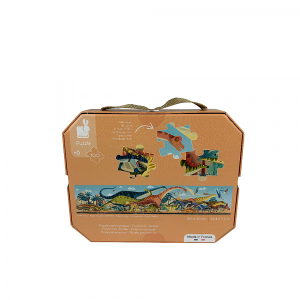Les imparfaits - puzzle panoramique 100 pièces dinosaures Janod