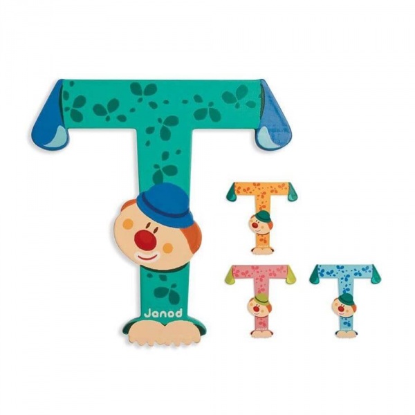 Lettre de l'alphabet clown t Janod