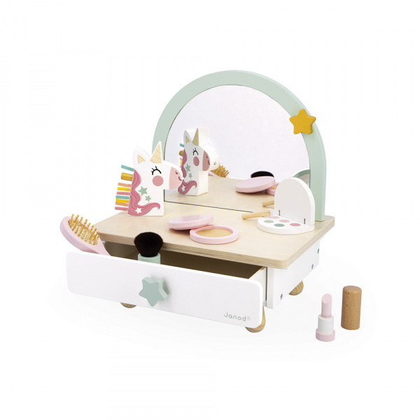 Coiffeuse de table en bois pour enfant licorne Janod