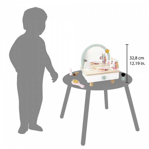 Coiffeuse de table en bois pour enfant licorne Janod