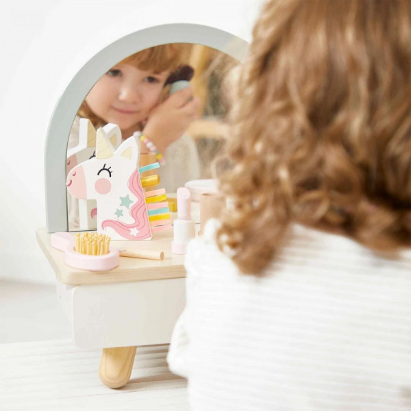 Coiffeuse de table en bois pour enfant licorne Janod