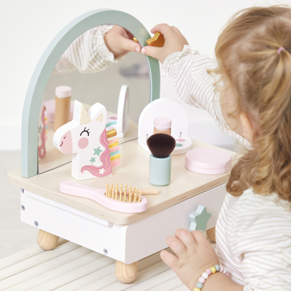 Coiffeuse de table en bois pour enfant licorne Janod