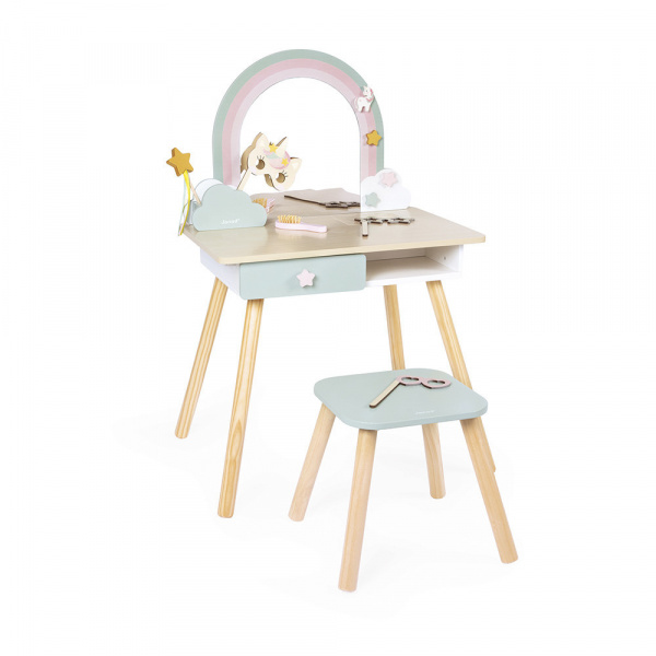 Coiffeuse en bois pour enfant licorne Janod