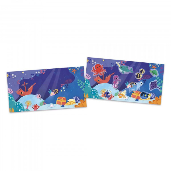 Pochette de stickers gommettes repositionnables la mer Janod