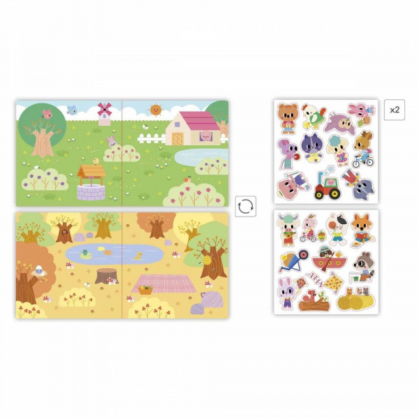 Pochette de stickers gommettes repositionnables nature Janod