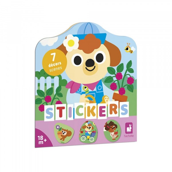 Cahier de stickers pour enfants le jardin Janod