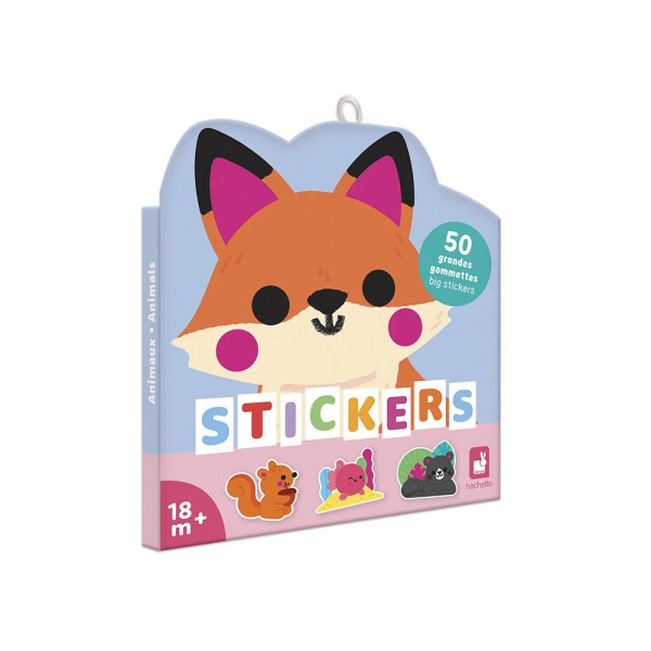 50 grandes gommettes stickers animaux Janod