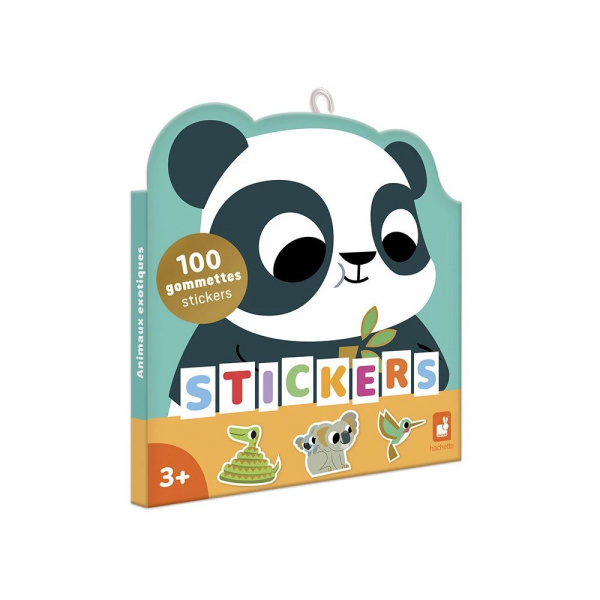 100 gommettes stickers animaux exotiques Janod