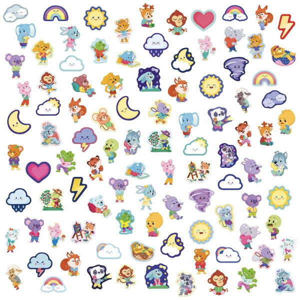 100 gommettes stickers les émotions Janod