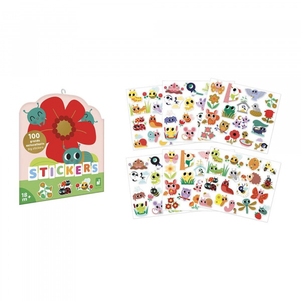 100 gommettes stickers petites bêtes Janod