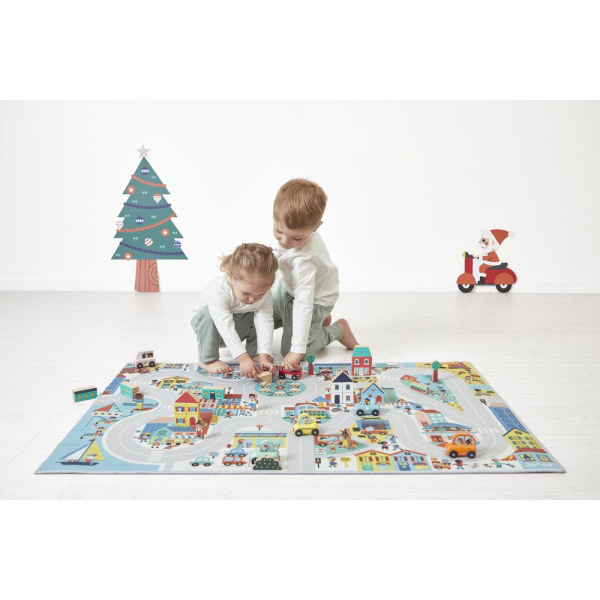 Tapis de jeu avec circuit cross roads ville Janod