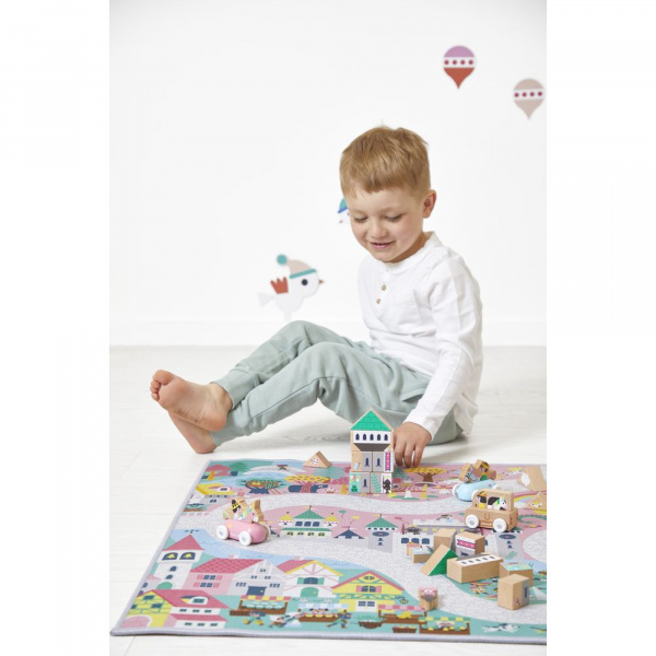 Tapis de jeu avec circuit cross roads campagne Janod