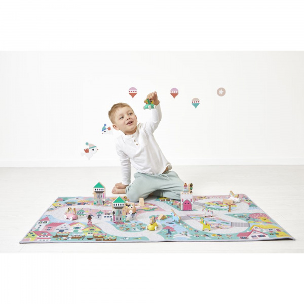 Tapis de jeu avec circuit cross roads campagne Janod