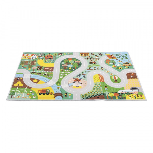 Tapis de jeu avec circuit cross roads campagne Janod