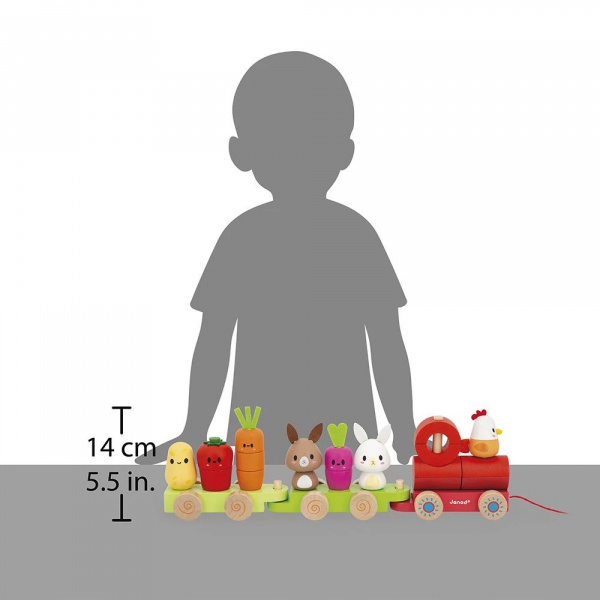 Train en bois à tirer ferme Janod