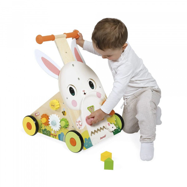 Chariot de marche multi-activités lapin Janod