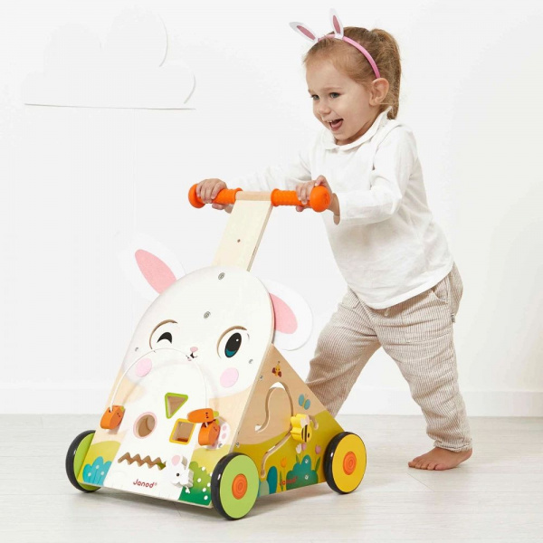 Chariot de marche multi-activités lapin Janod