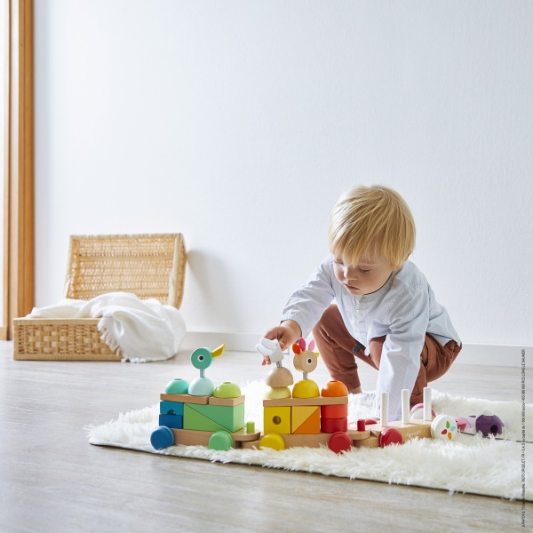 Train géant à tirer en bois zigolos Janod