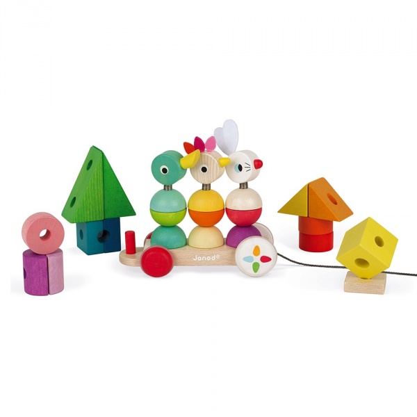 Train géant à tirer en bois zigolos Janod