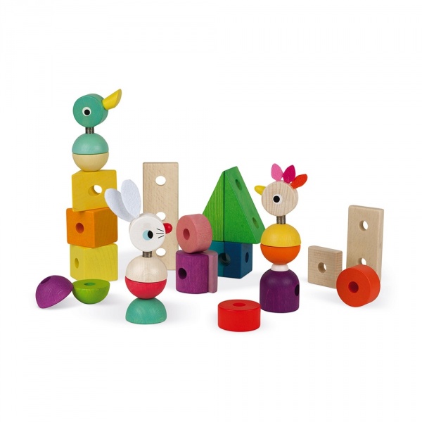 Train géant à tirer en bois zigolos Janod