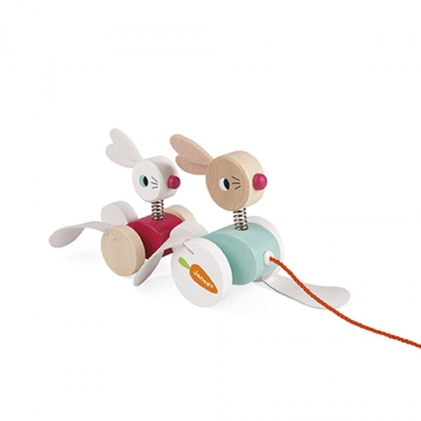 Jouet à tirer lapins zigolos Janod