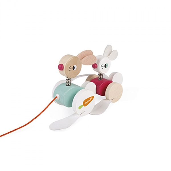 Jouet à tirer lapins zigolos Janod